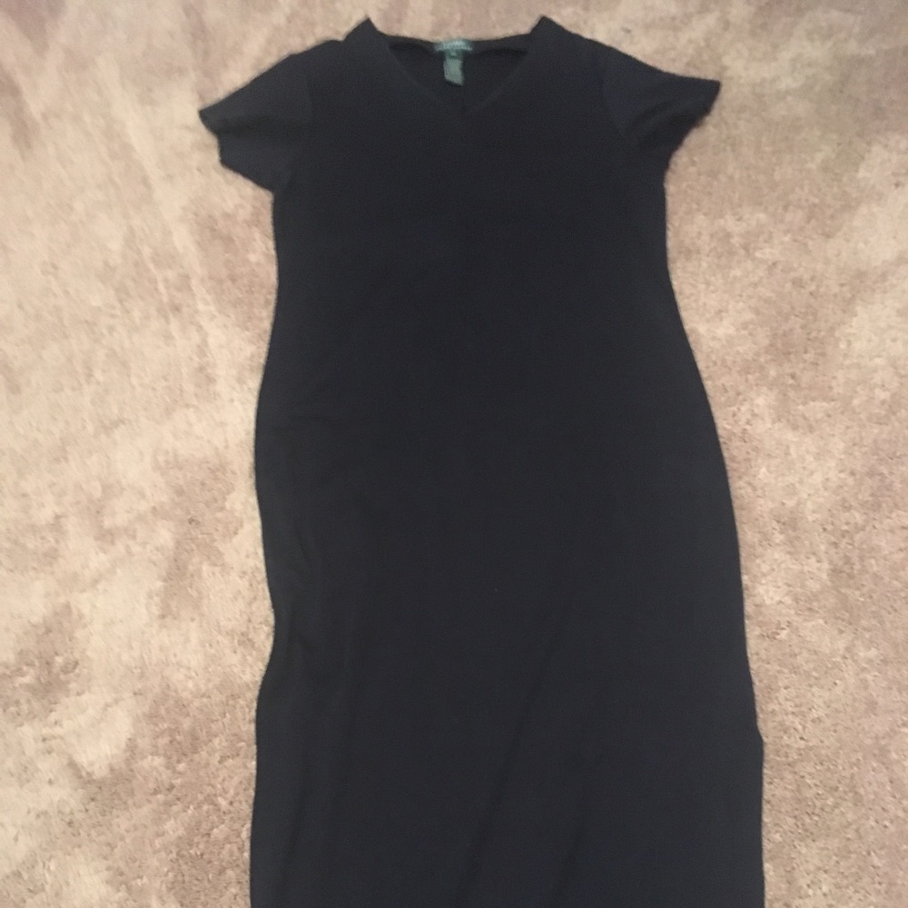 Long navy blue cotton Ralph Lauren Dress
